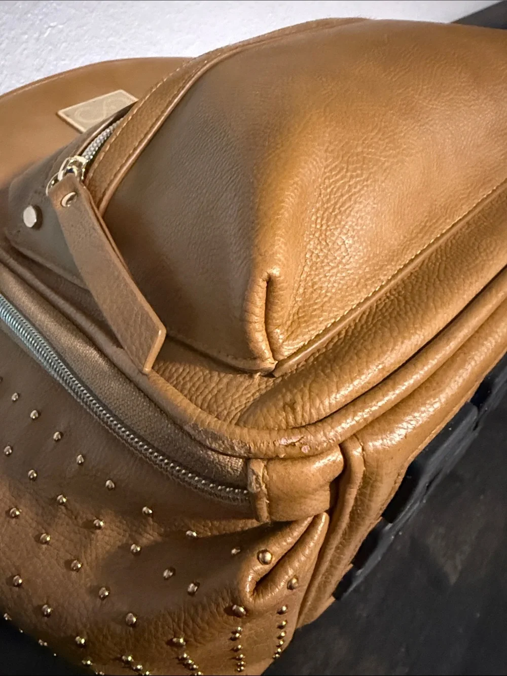 Chelsea & Cole Itzy Ritzy Camel sSudded Mini Backpack Diaper Bag